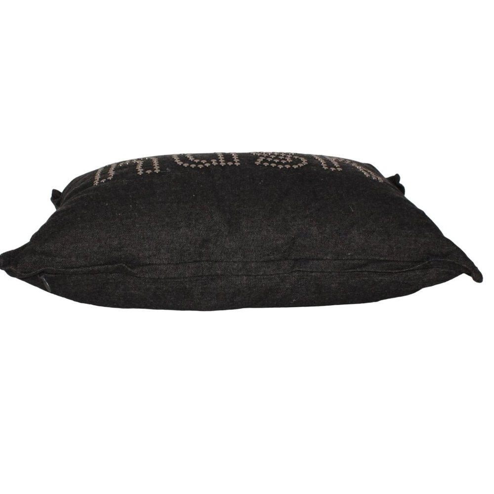 Target Threshold Studs Hush Dark Gray Denim Woven Cotton Decor Pillow 18" X 12" - Picture 5 of 8
